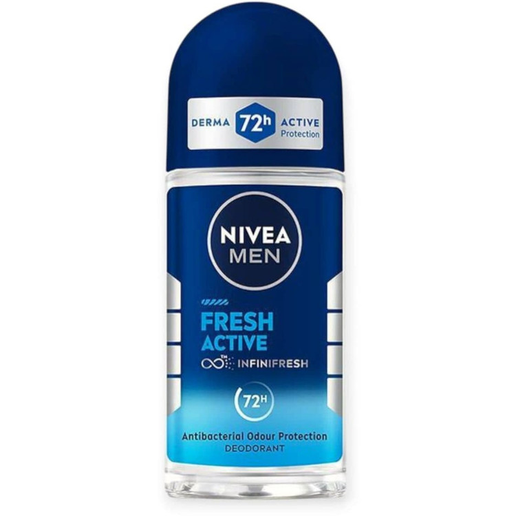 مام رول ضدتعریق 72 ساعته نیوآNIVEA مدل فرش اکتیو مردانه حجم 50 میل