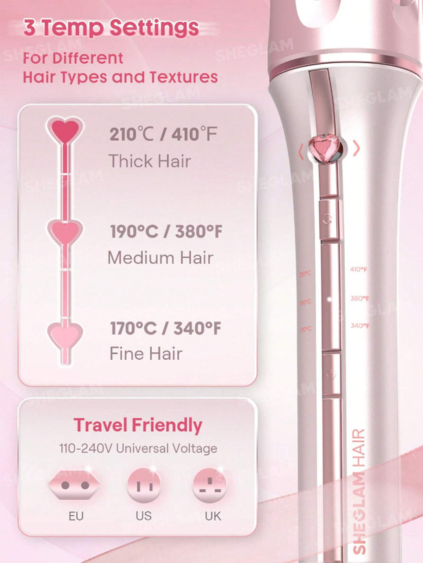 دستگاه کرلی صورتی "25 شیگلم (فرکننده اتوماتیک شیگلم) مدل Cupid’s Charm One-touch
