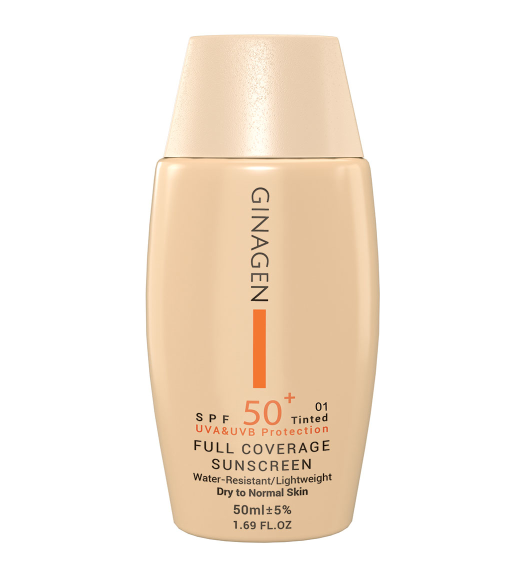کرم ضدآفتاب رنگی Spf50 پوست خشک و نرمال ژیناژن