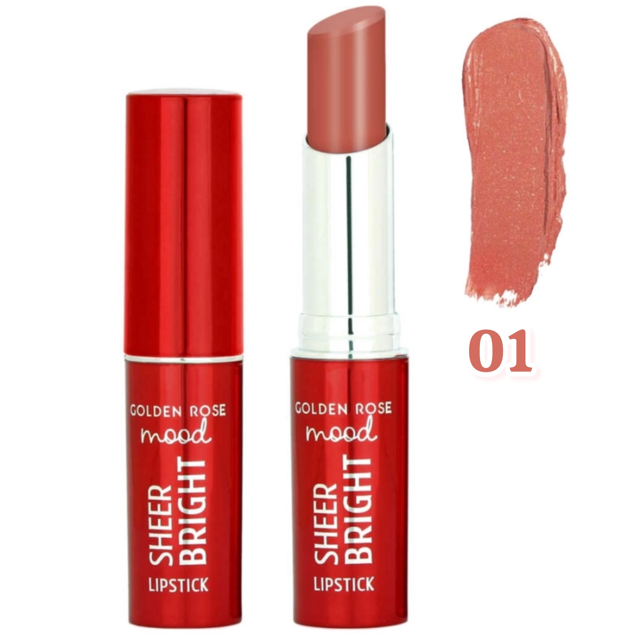 رژ لب جامد برند گلدن رز مدل Sheer Bright